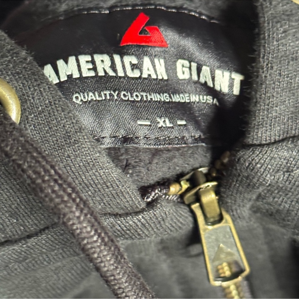 NEW American Giant Men’s Classic Full Zip Black Heavyweight Fleece Hoodie Jacket - Picture 9 of 9